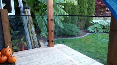 Interior Glass Railing Staircase with Stainless Steel Posts and Clips Installation and Stainless Steel Handrail